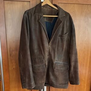 Orvis Distinctive Men's Dark Brown Sueded Leather Sport Coat